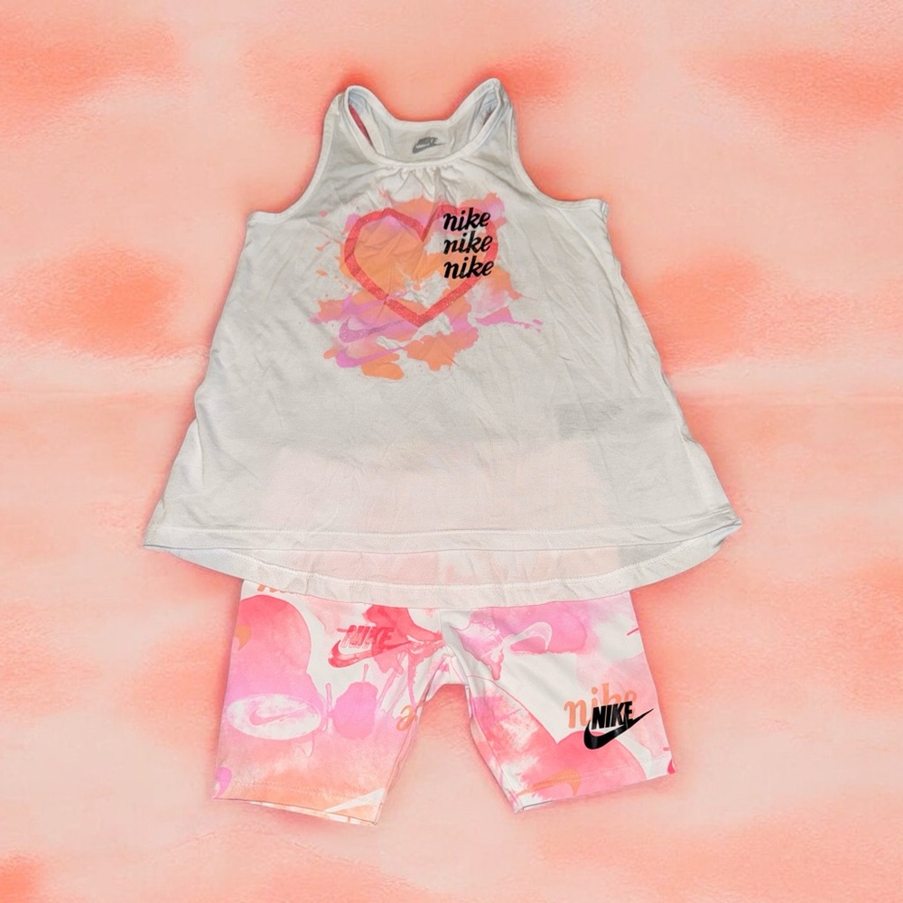 Girls NIKE 2 Piece Shorts and Tank Set (6)